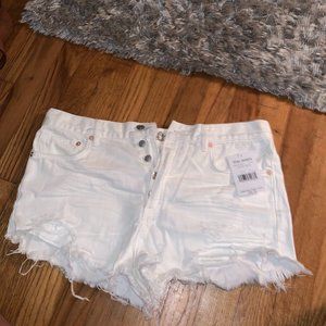 Spring White Free People Demin Shorts